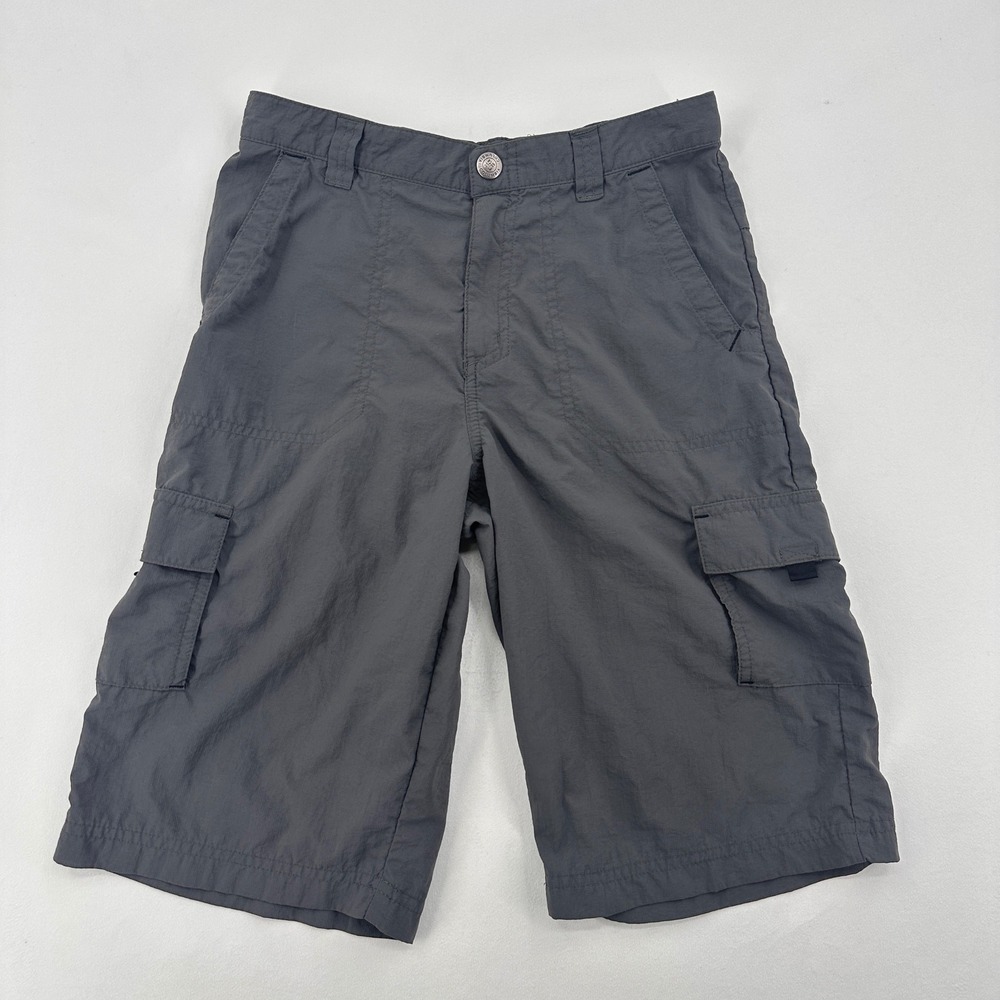 Columbia Kids Silver Ridge Cargo Shorts Grey Nylon Hiking Sun Protection 10/12
